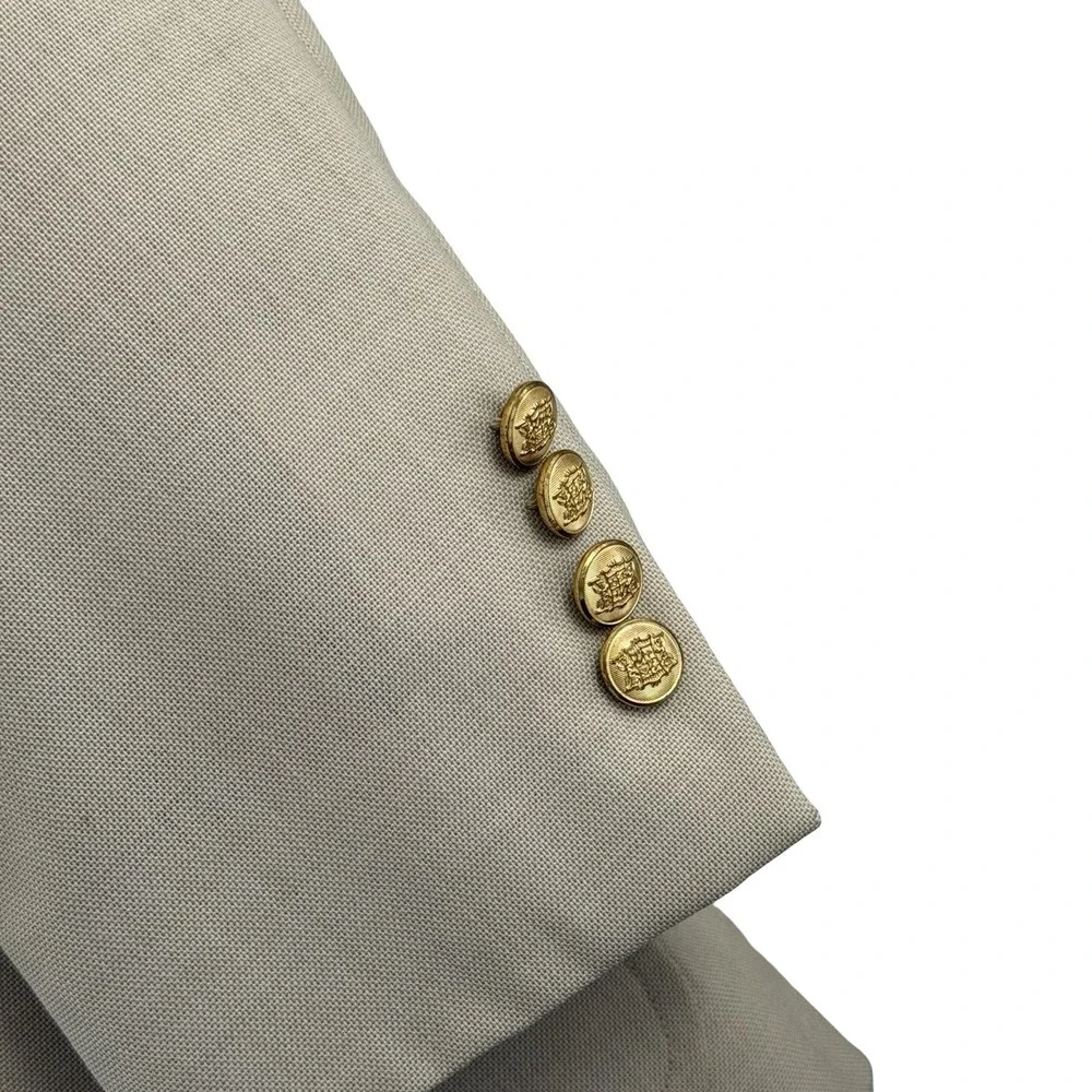Vintage Palm Beach Blazer Mens Large Beige Wool Gold Button Classic USA 90s